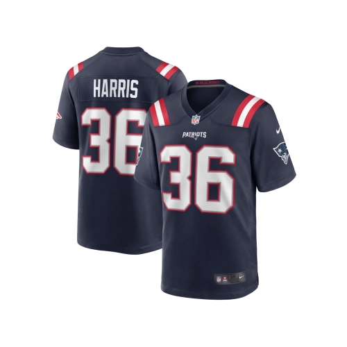 Mens New England Patriots Kevin Harris Navy Game Player Jersey