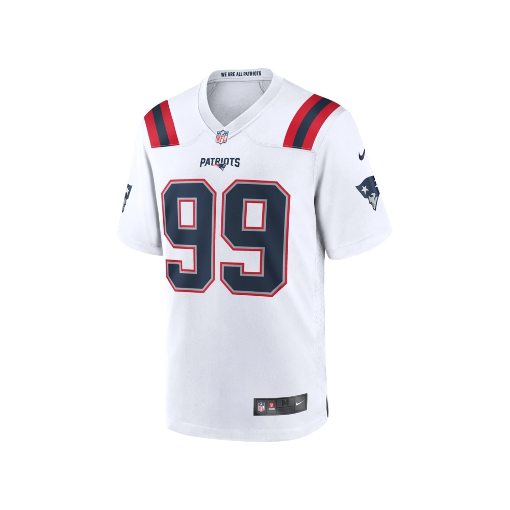 Mens New England Patriots Keion White White Game Jersey
