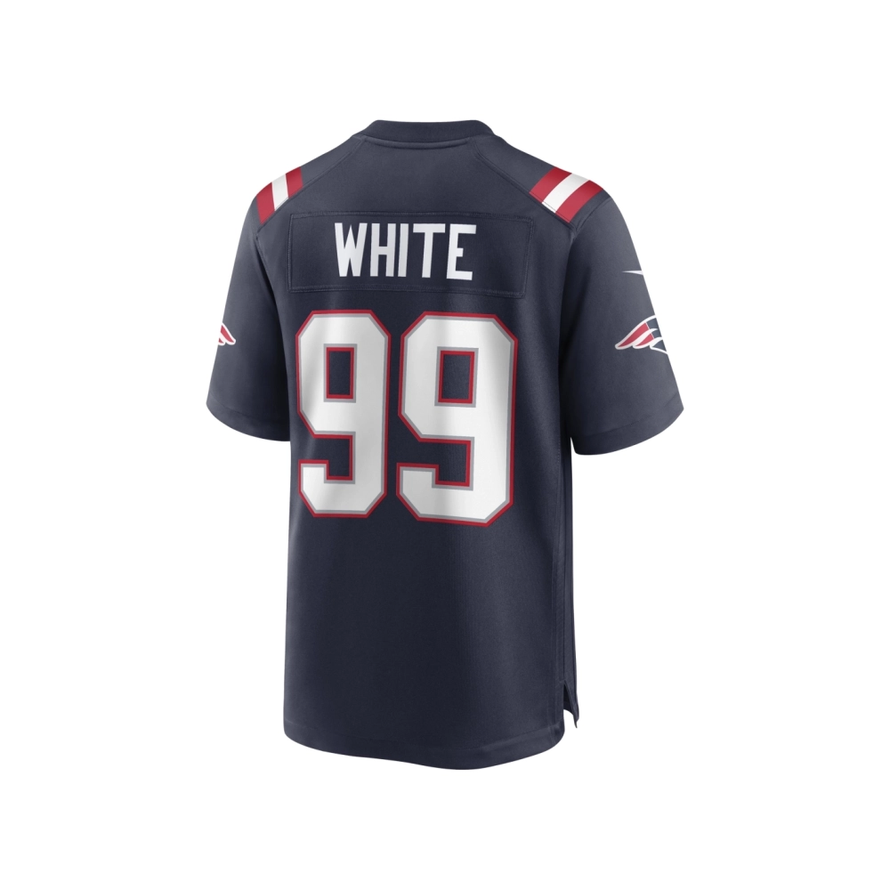 Mens New England Patriots Keion White Navy 2023 NFL Draft Pick Game Jersey