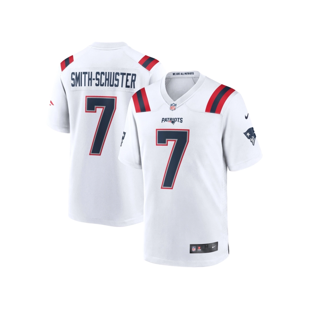 Mens New England Patriots JuJu Smith-Schuster White Game Player Jersey