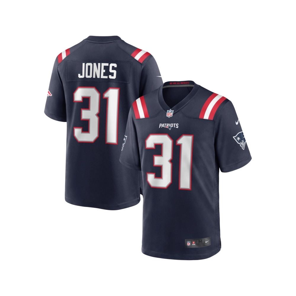 Mens New England Patriots Jonathan Jones Navy Game Jersey