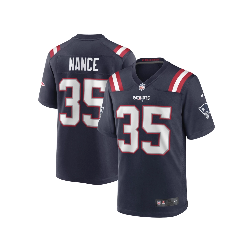Mens New England Patriots Jim Nance Navy Retired Player Jersey