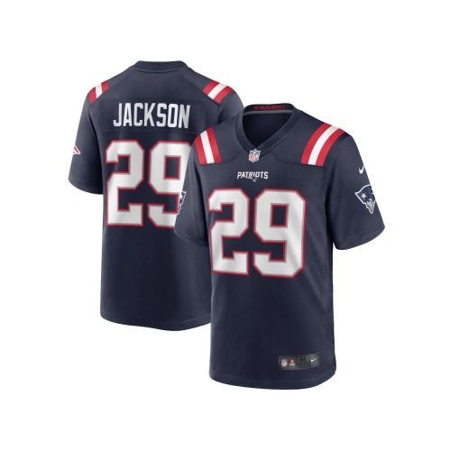 Mens New England Patriots JC Jackson Navy Game Jersey