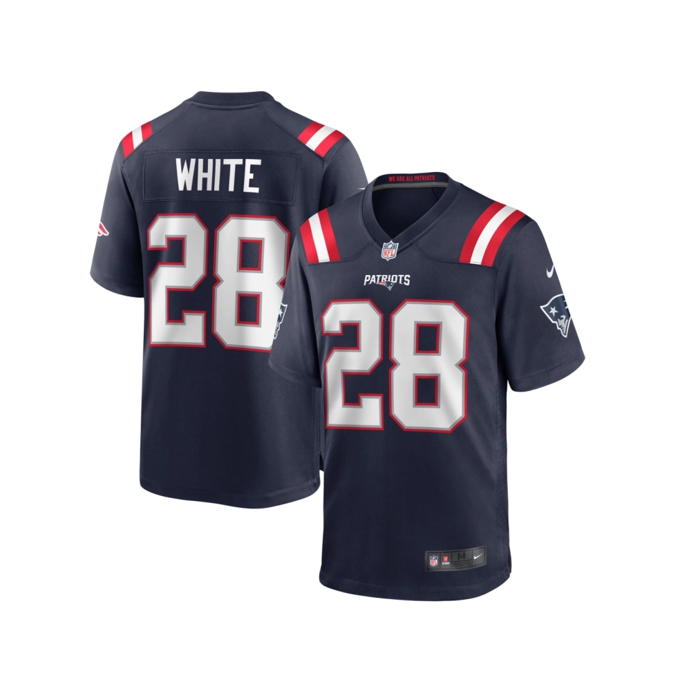 Mens New England Patriots James White Navy Game Player Jersey