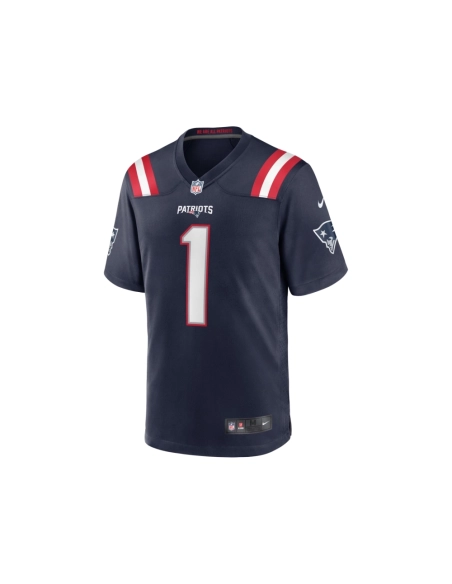 Mens New England Patriots JaLynn Polk Navy Team Game Jersey