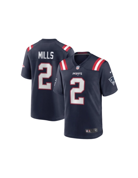 Mens New England Patriots Jalen Mills Navy Game Player Jersey