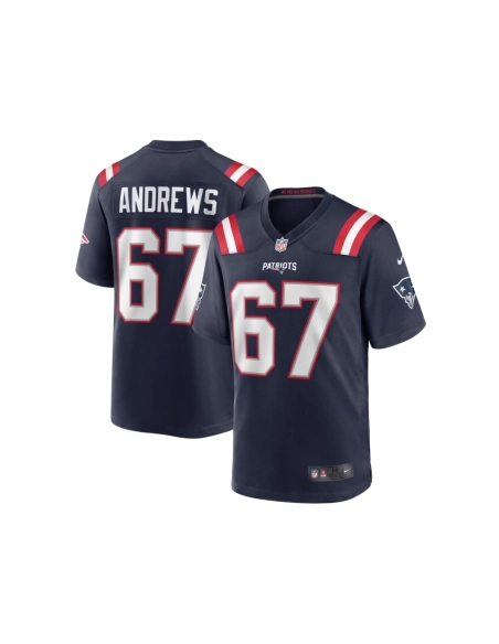 Mens New England Patriots Jake Andrews Navy Team Game Jersey