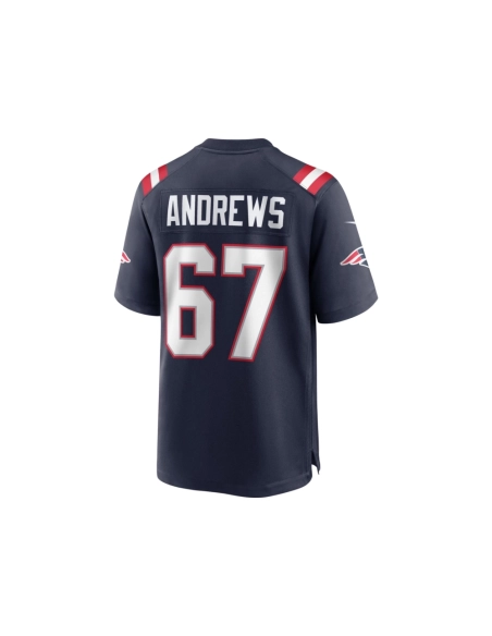 Mens New England Patriots Jake Andrews Navy Team Game Jersey