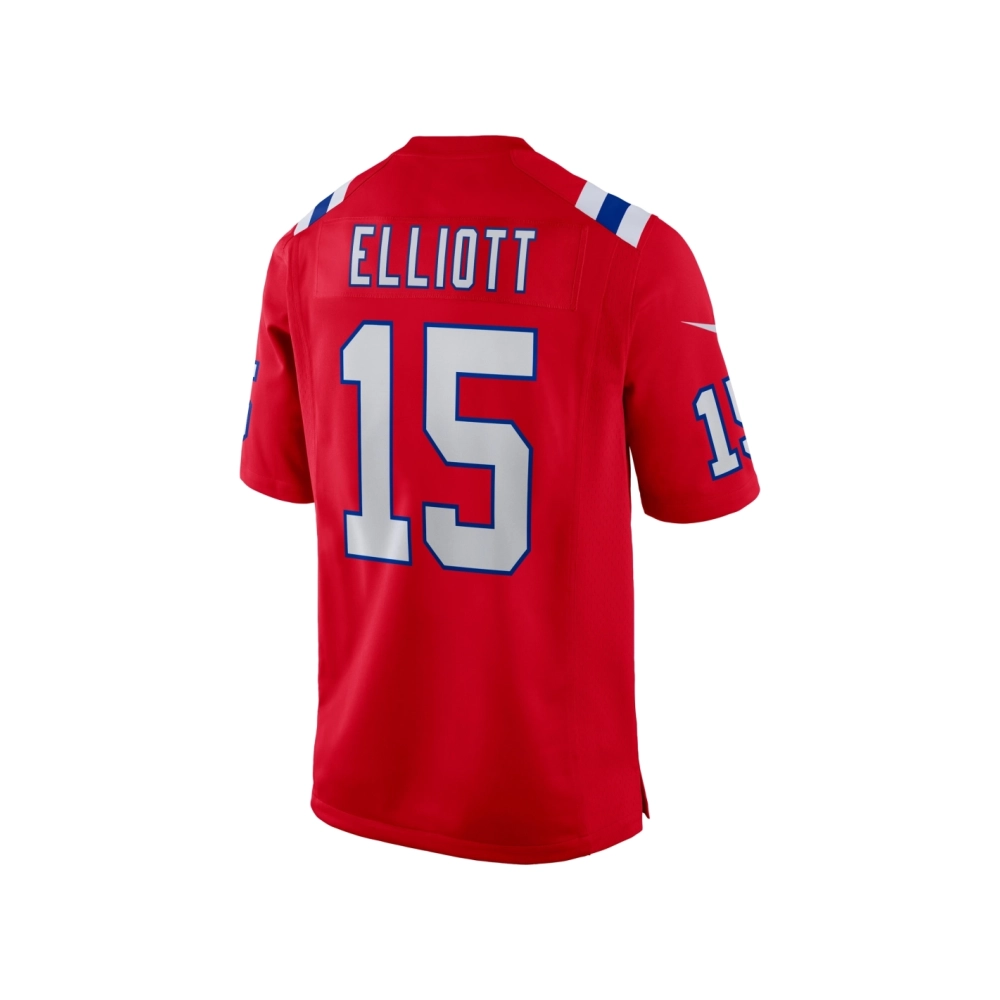 Mens New England Patriots Ezekiel Elliott Red Alternate Game Player Jersey