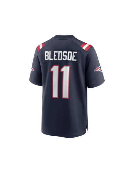 Mens New England Patriots Drew Bledsoe Navy Game Retired Player Jersey