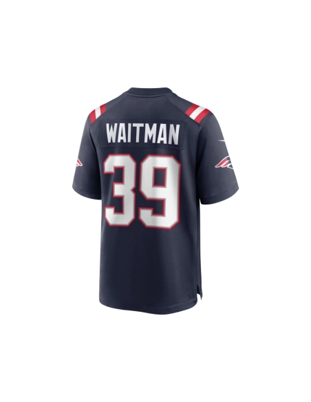 Mens New England Patriots Corliss Waitman Navy Team Game Jersey