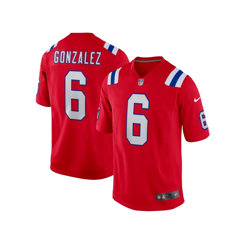 Mens New England Patriots Christian Gonzalez Red Alternate Team Game Jersey