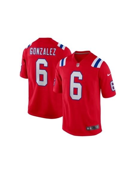 Mens New England Patriots Christian Gonzalez Red Alternate Team Game Jersey