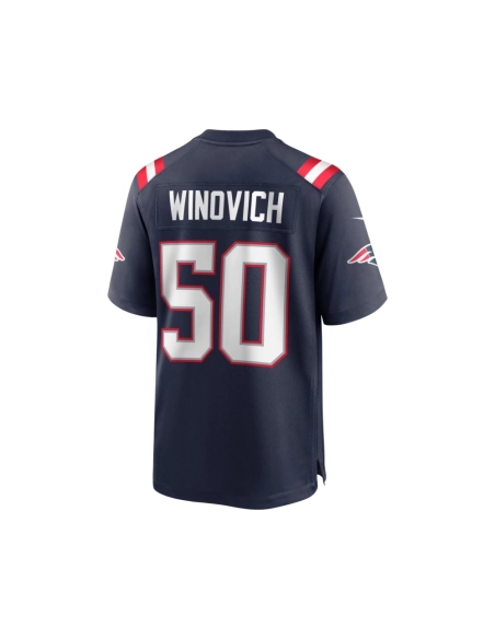 Mens New England Patriots Chase Winovich Navy Game Player Jersey