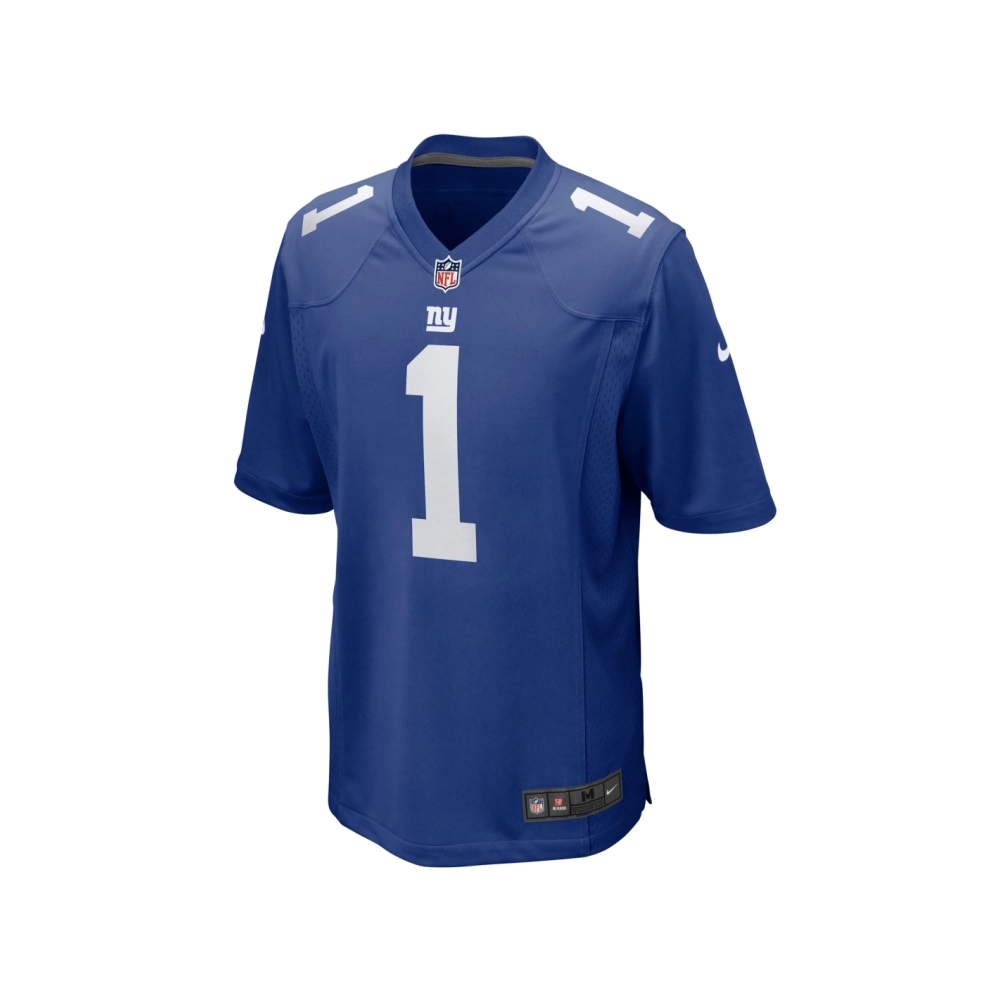 Mens New York Giants Number 1 Groom Royal Game Jersey