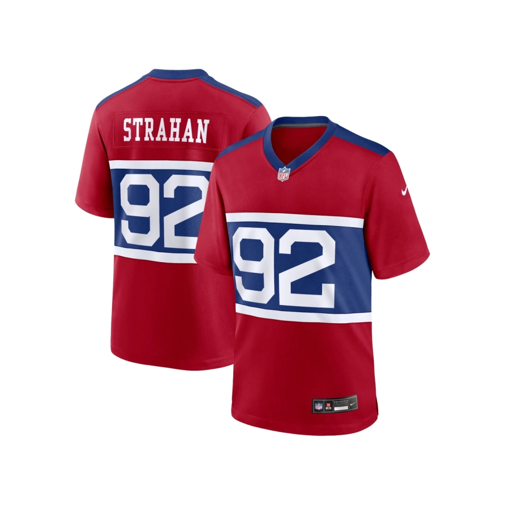 Mens New York Giants Michael Strahan Century Red Alternate Retired Player Game Jersey