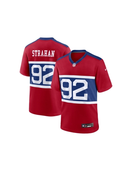 Mens New York Giants Michael Strahan Century Red Alternate Retired Player Game Jersey