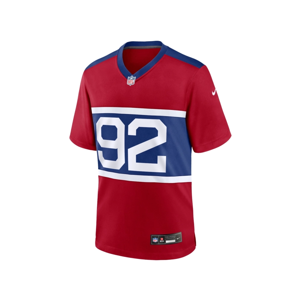 Mens New York Giants Michael Strahan Century Red Alternate Retired Player Game Jersey