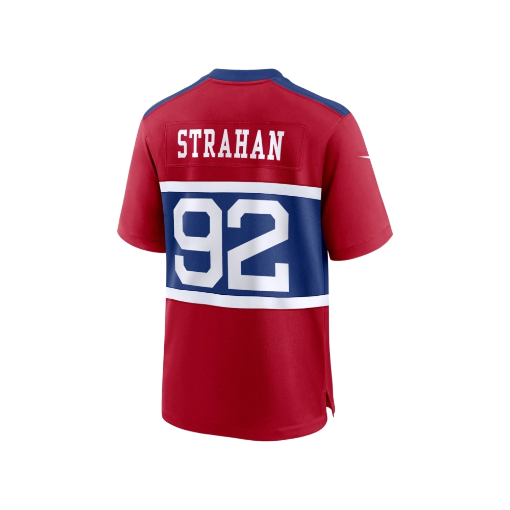 Mens New York Giants Michael Strahan Century Red Alternate Retired Player Game Jersey