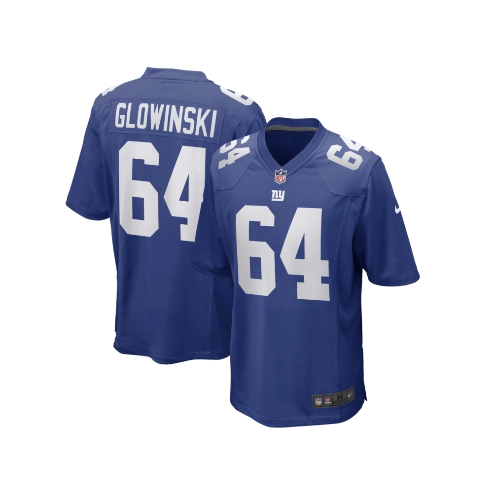 Mens New York Giants Mark Glowinski Royal Game Player Jersey