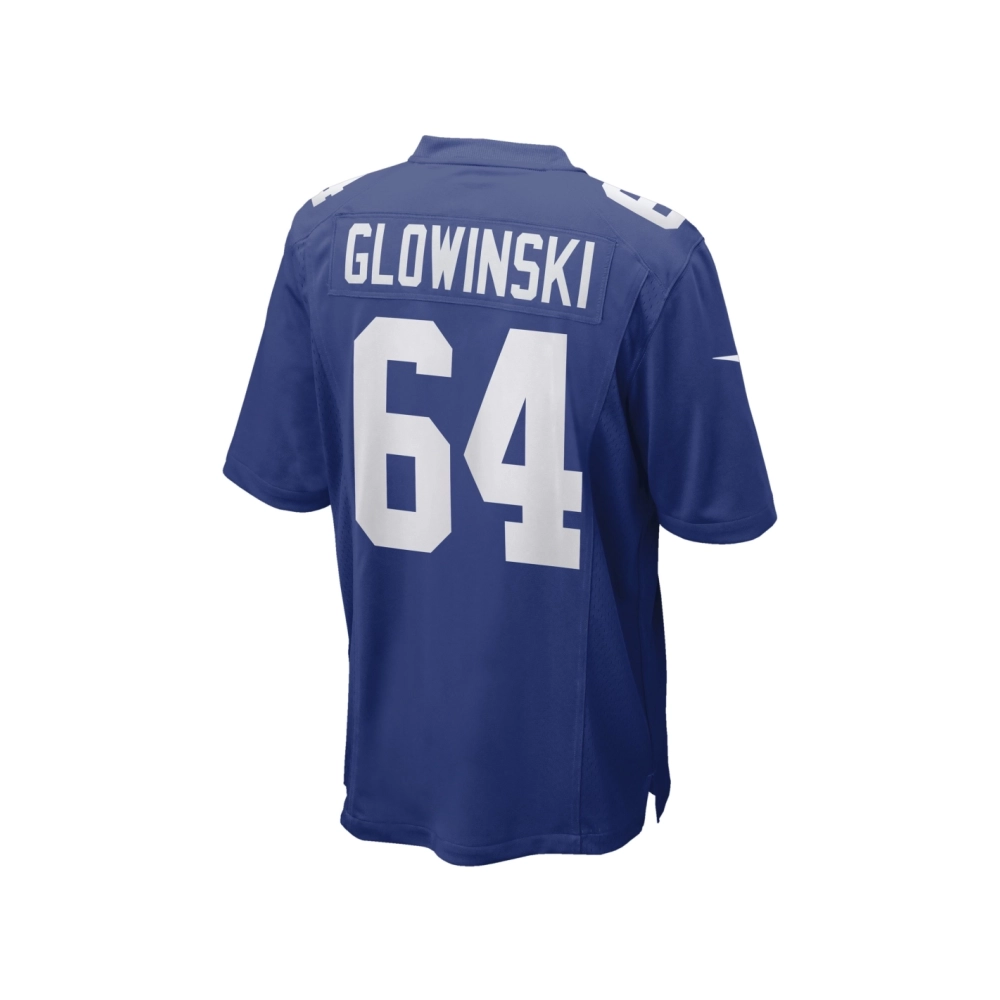 Mens New York Giants Mark Glowinski Royal Game Player Jersey
