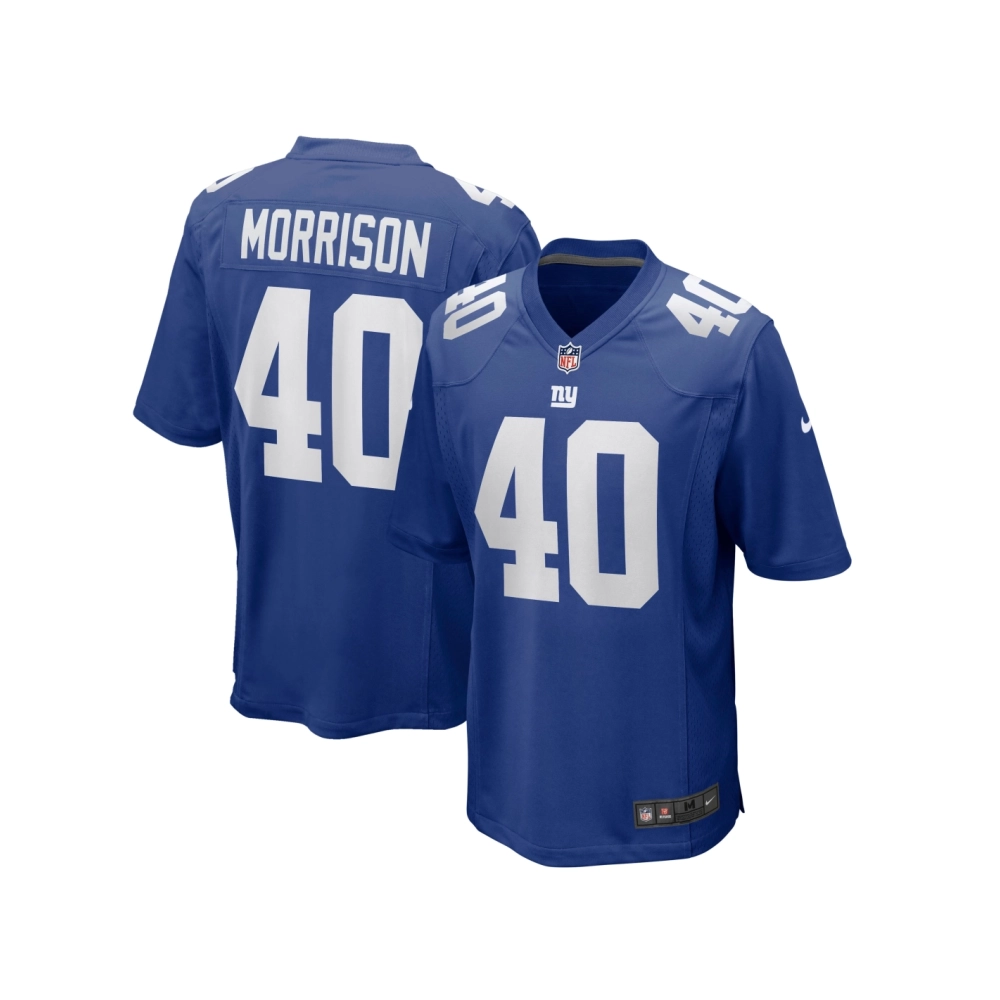 Mens New York Giants Joe Morrison Royal Retired Player Jersey