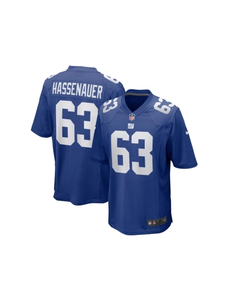 Mens New York Giants JC Hassenauer Royal Team Game Jersey