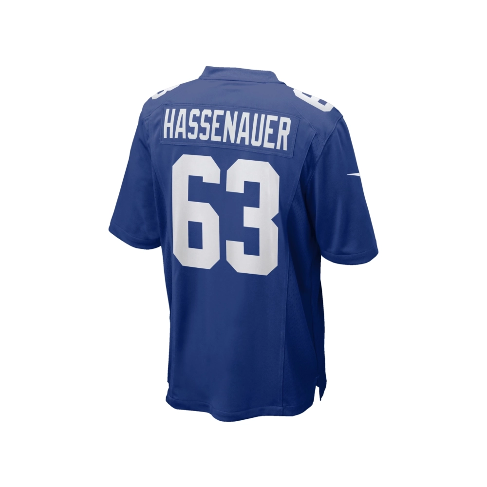 Mens New York Giants JC Hassenauer Royal Team Game Jersey