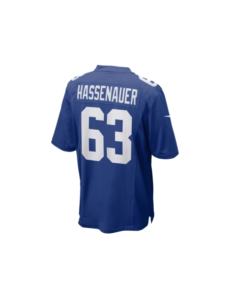 Mens New York Giants JC Hassenauer Royal Team Game Jersey