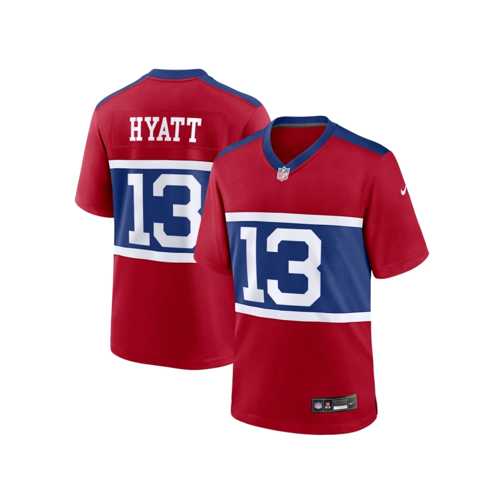 Mens New York Giants Jalin Hyatt Century Red Alternate Player Game Jersey
