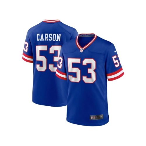Mens New York Giants Harry Carson Royal Classic Retired Player Game Jersey