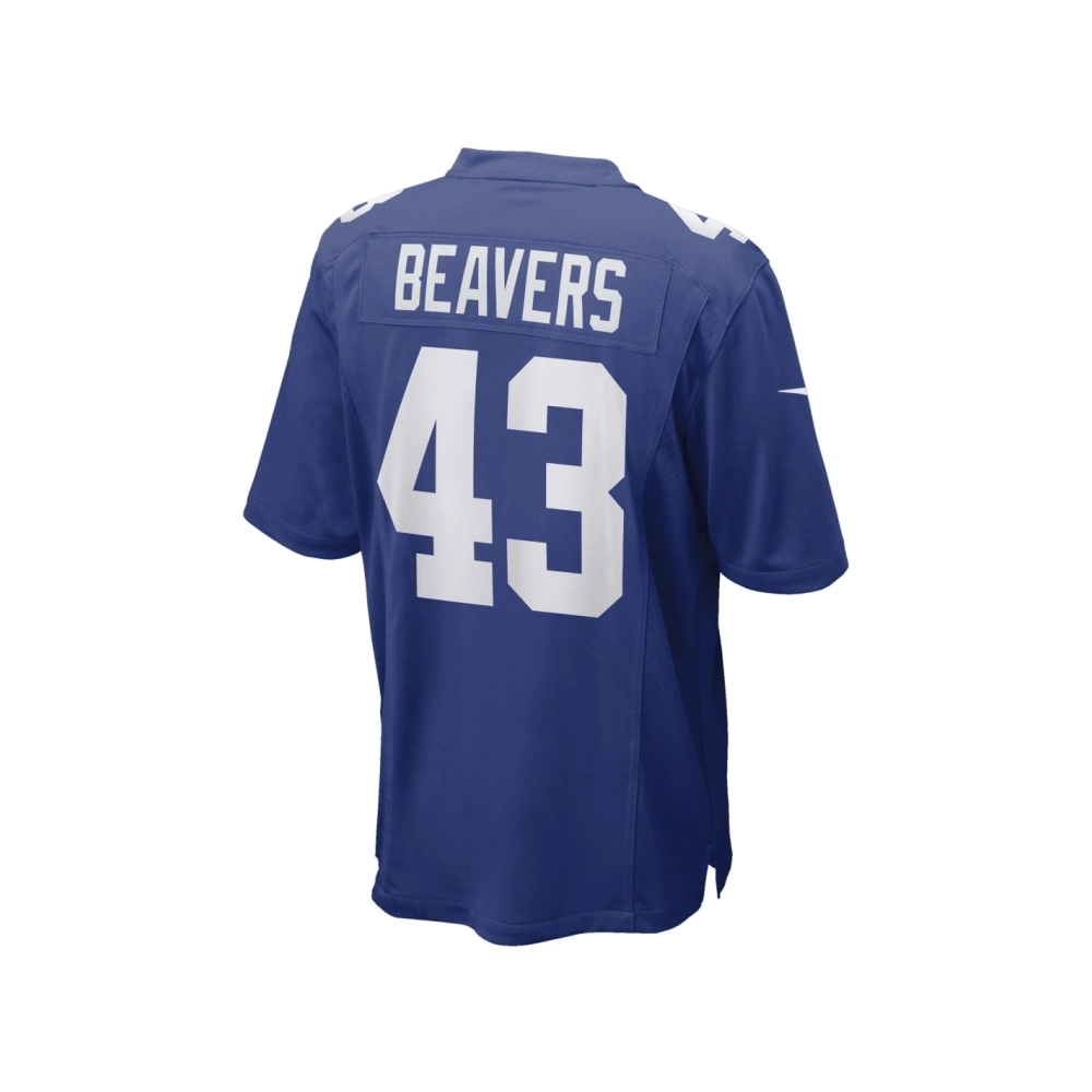 Mens New York Giants Darrian Beavers Royal Game Player Jersey