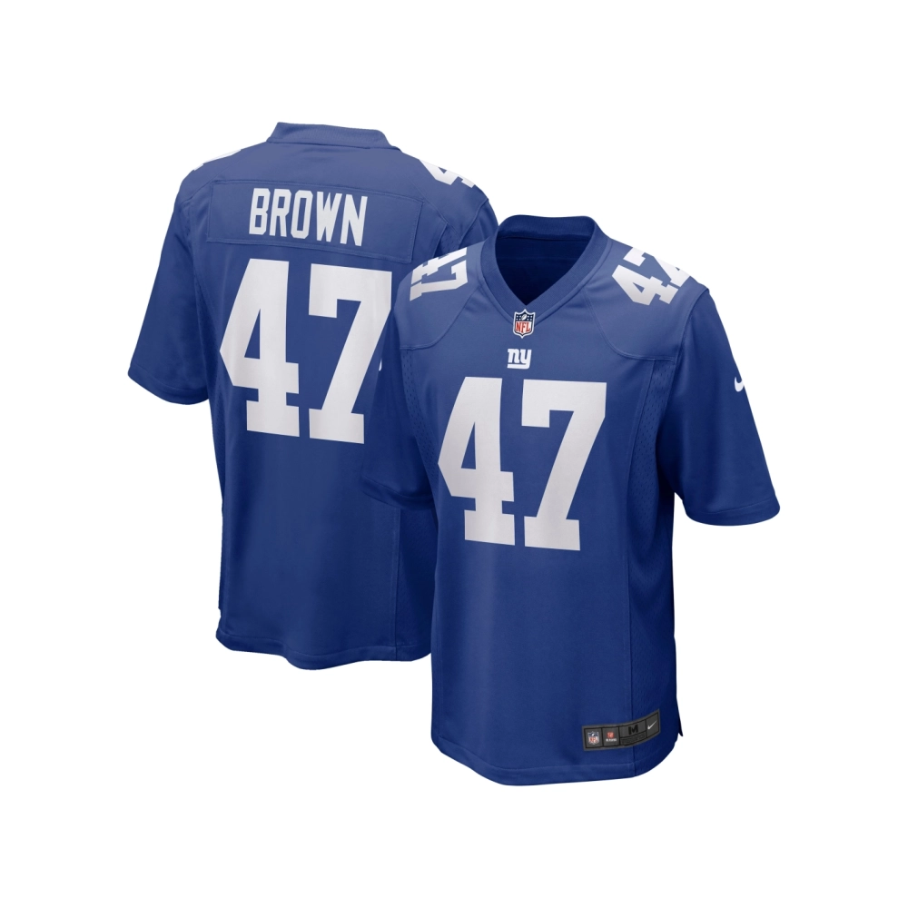 Mens New York Giants Cam Brown Royal Game Jersey