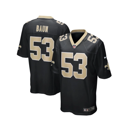 Mens New Orleans Saints Zack Baun Black Game Player Jersey