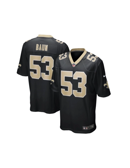 Mens New Orleans Saints Zack Baun Black Game Player Jersey