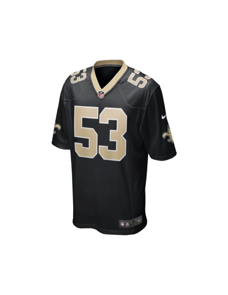 Mens New Orleans Saints Zack Baun Black Game Player Jersey