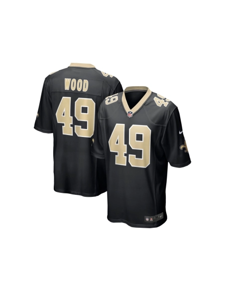 Mens New Orleans Saints Zach Wood Black Game Jersey