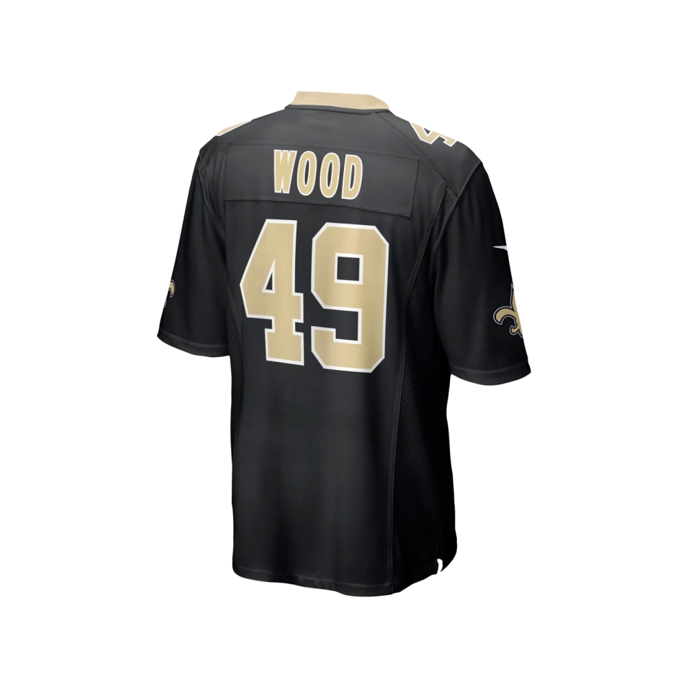 Mens New Orleans Saints Zach Wood Black Game Jersey
