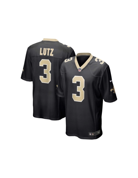 Mens New Orleans Saints Wil Lutz Black Game Jersey