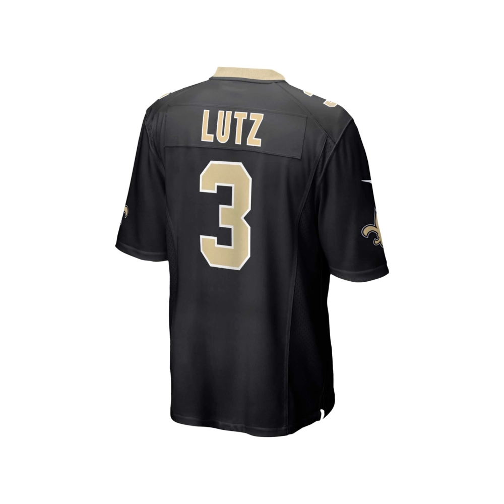 Mens New Orleans Saints Wil Lutz Black Game Jersey