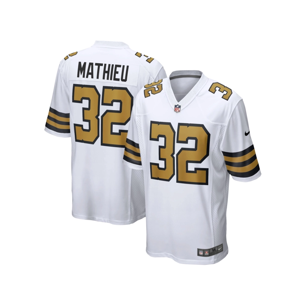 Mens New Orleans Saints Tyrann Mathieu White Player Game Jersey
