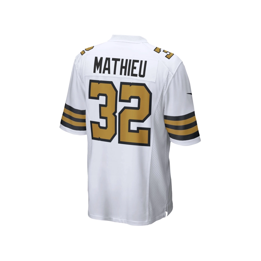 Mens New Orleans Saints Tyrann Mathieu White Player Game Jersey
