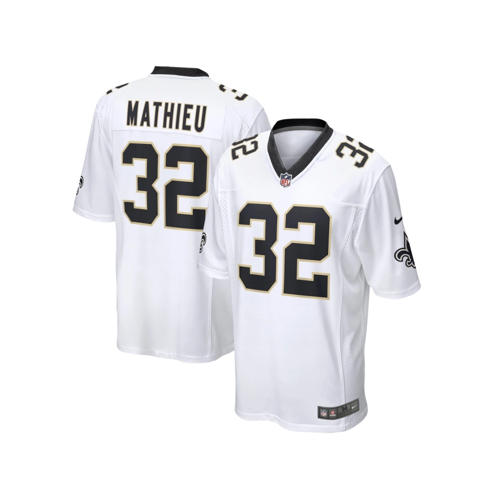 Mens New Orleans Saints Tyrann Mathieu White Game Jersey