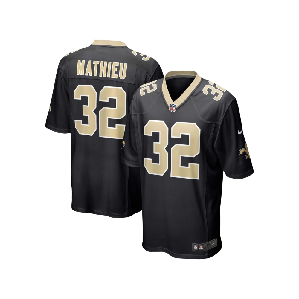 Mens New Orleans Saints Tyrann Mathieu Black Game Jersey