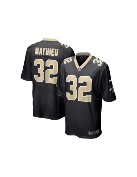 Mens New Orleans Saints Tyrann Mathieu Black Game Jersey