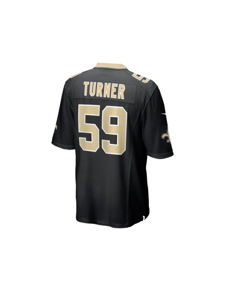 Mens New Orleans Saints Trai Turner Black Team Game Jersey