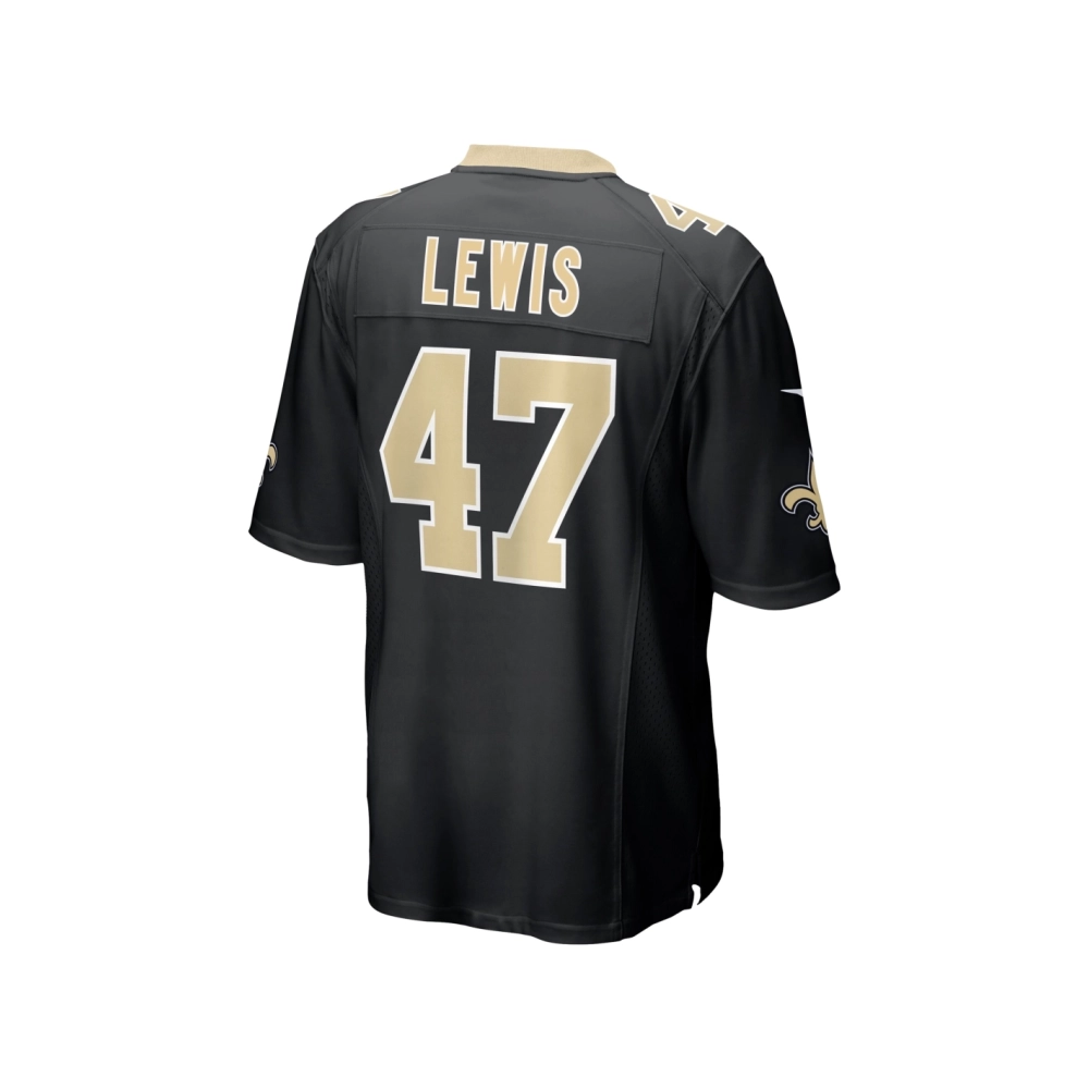 Mens New Orleans Saints Terrell Lewis Black Game Jersey
