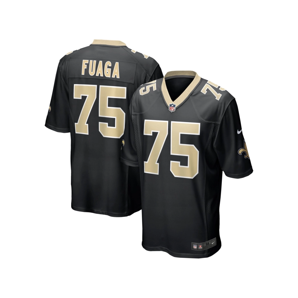 Mens New Orleans Saints Taliese Fuaga Black 2024 NFL Draft First Round Pick Player Game Jersey