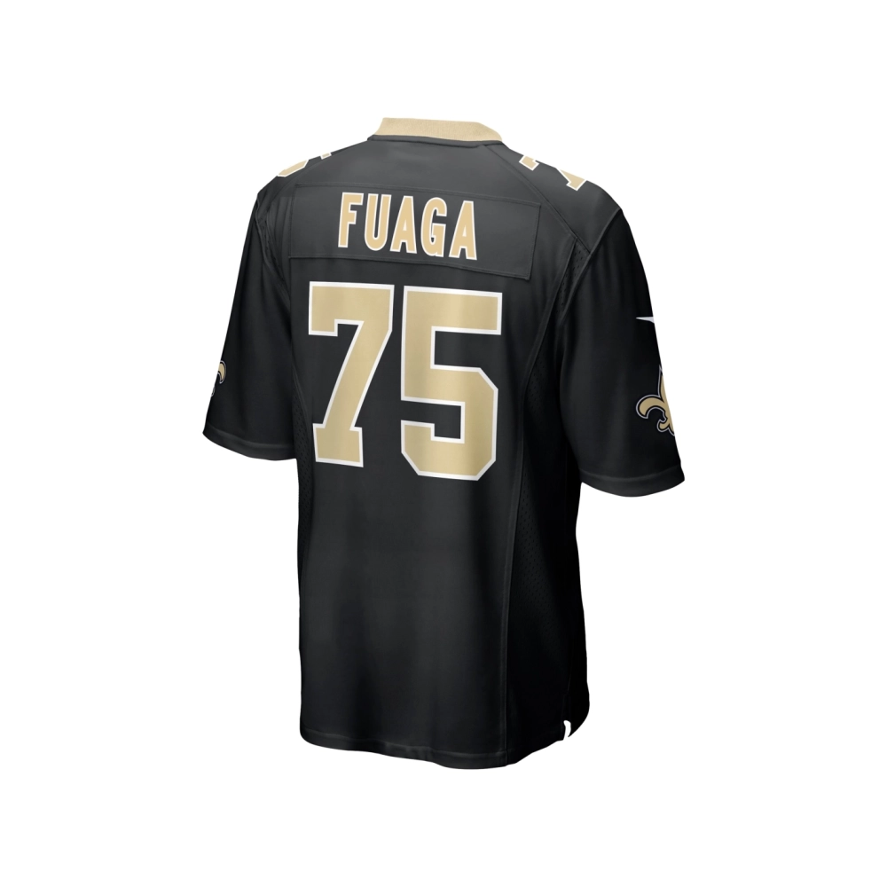 Mens New Orleans Saints Taliese Fuaga Black 2024 NFL Draft First Round Pick Player Game Jersey