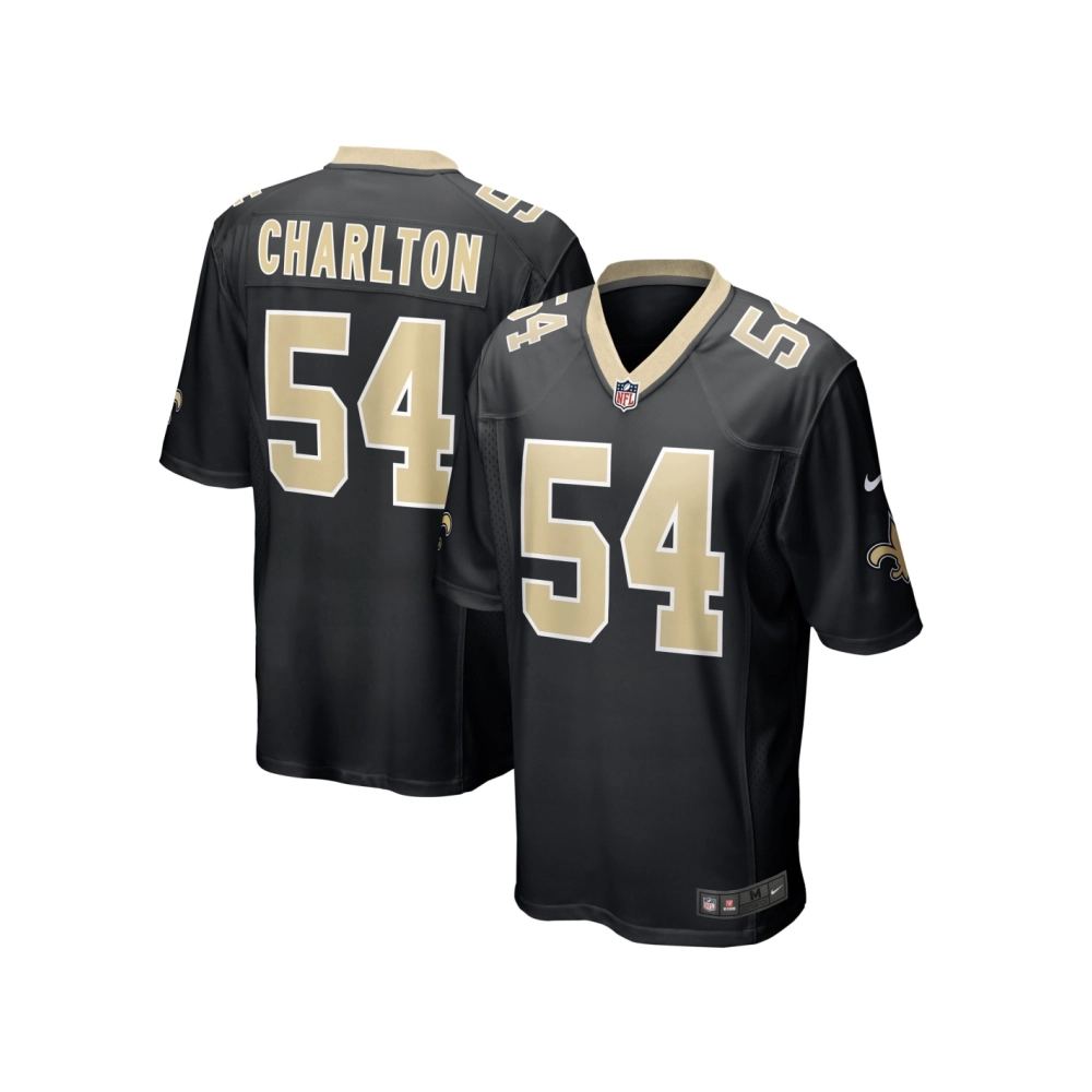 Mens New Orleans Saints Taco Charlton Black Game Player Jersey